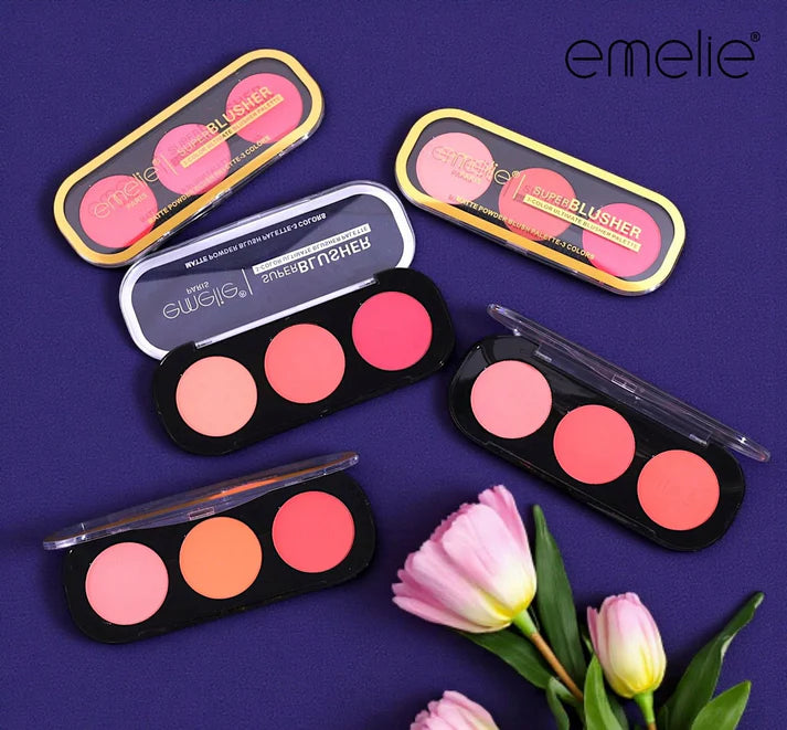 EMELIE SUPER BLUSHER 3- COLOR ULTIMATE BLUSHER PALETTE